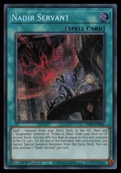Yugioh Nadir Servant (Secret Rare) RA01-EN062 1st Edition Secret Rare NM - Image 1