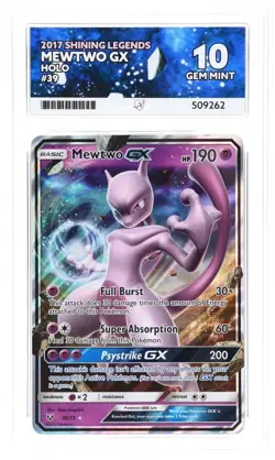 ACE 10 Mewtwo GX 39/73 Shining Legends Full Art Holo Pokemon Card - Gem Mint - Image 1