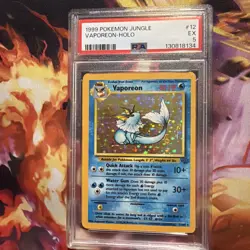 Pokemon TCG Vaporeon Jungle 12/64 Holo Unlimited Holo Rare Graded PSA 5 - Image 1