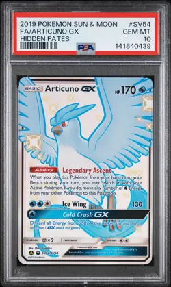 PSA 10 Articuno GX SV54/SV94 Pokemon TCG Sun & Moon Hidden Fates Shiny Vault - Image 1