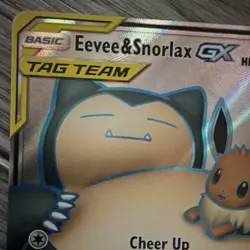 Pokemon Eevee & Snorlax GX 171/181 Sm-Team Up Ultra Rare 270 HP Full Art Holo - Image 4
