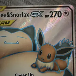 Pokemon Eevee & Snorlax GX 171/181 Sm-Team Up Ultra Rare 270 HP Full Art Holo - Image 5