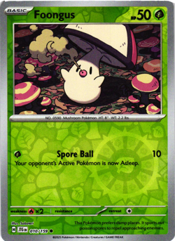 Pokemon TCG Foongus 010/159 Sv09: Journey Together Reverse Holo NM - Image 1