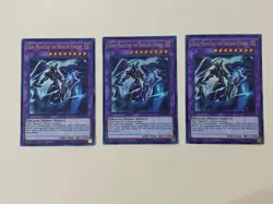 Yugioh Dark Magician the Dragon Knight x 3 1st Edition Ultra Rare NM - Free Holo - Image 1