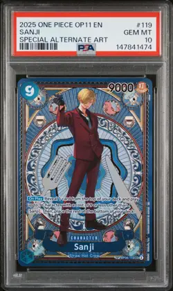 ONE PIECE SANJI SP FIST OF DIVINE SPEED OP11-119 SEC PSA 10 - Image 1