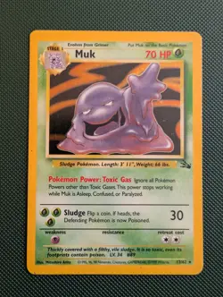 Pokemon Fossil Muk 13/62 Holo Rare Card - Image 1