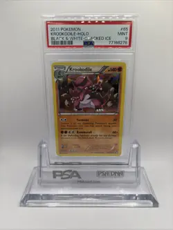 PSA 9 Krookodile Cracked Ice Holo Black & White 65/114 Graded Pokemon Card - Image 1