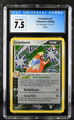 CGC 7.5 Crawdaunt Holo 6/107 EX Deoxys 2005 Pokemon Card - Image 1