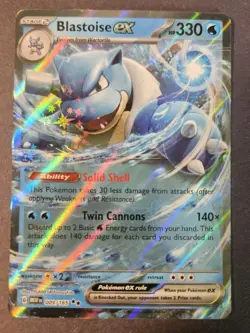Blastoise ex Card Blooming Waters Pokemon 151 009/165 Holo Near Mint NM - Image 1