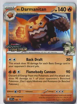 N's Darmanitan SVP 181 Prerelease Promo Holo Rare Pokemon Card NM - Image 1