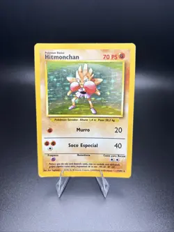 PORTUGUESE HITMONCHAN BASE SET RARE HOLO-FOIL POKEMON CARD 7/102 - Image 1