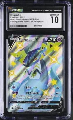 Dragapult V SWSH 096 CGC GEM MINT 10. Pokemon SW&SH Black Star Promos - Image 1