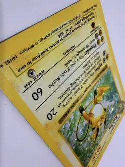 Pokemon Raichu Base Set Holo SHADOWLESS 14/102 Wizards of the Coast 1999 - Image 5