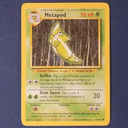 Metapod 54/102 - Base Set - Common Vintage WOTC Pokemon Card - LP+ - Image 1