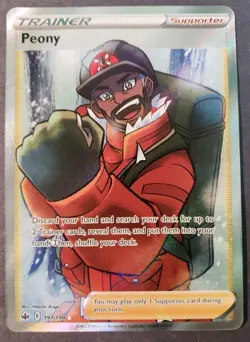 Peony 197/198 NM/M SWSH Chilling Reign Full Art Trainer Pokemon TCG Near Mint - Image 1