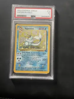Pokemon TCG Vaporeon Jungle 12/64 Holo Unlimited Holo Rare Graded PSA 5 - Image 1
