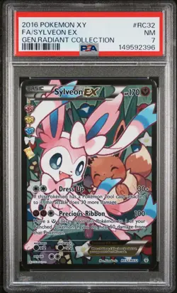 2016 POKEMON XY GENERATIONS RADIANT COLL #RC32 FULL ART/SYLVEON EX PSA 7 - Image 1