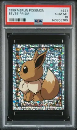 PSA 10 GEM MINT 1999 MERLIN POKEMON S21 EEVEE-PRISM - Image 1