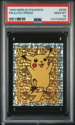 PSA 10 GEM MINT 1999 MERLIN POKEMON S30 PIKACHU-PRISM - Image 1
