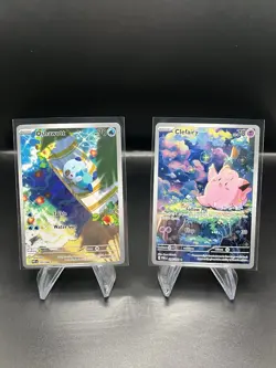 Pokemon TCG: Oshawott 105/086 & Clefairy 094/088 Illustration Rare Lot NM - Image 1