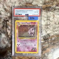 Pokemon TCG Sabrina's Gengar Gym Heroes Holo Rare 14/132 PSA 6 2000 English - Image 1