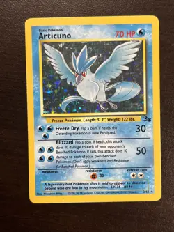 1999 Pokemon Fossil Articuno Holo 2/62 Free Shipping - Image 1