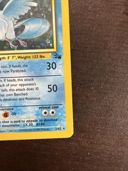 1999 Pokemon Fossil Articuno Holo 2/62 Free Shipping - Image 4