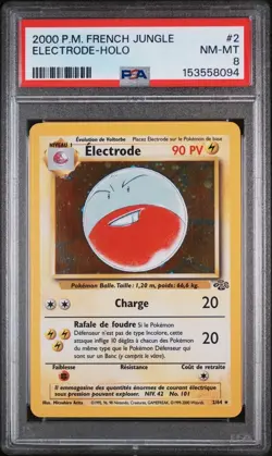 French Pokemon TCG Electrode Jungle 2/64 Holo Rare LP/NM SWIRL 🌀 Free Ship B - Image 1