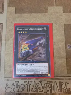 YUGIOH HEAVY ARMORED TRAIN IRONWOLF RATE-EN050 SUPER 1ST ED NM - Image 1
