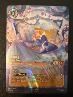 Disney Lorcana Aurora Waking Beauty Enchanted Archazia's Island Card 205/204 - Image 1