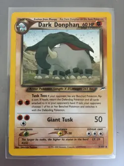 🦖 Dark Donphan Neo Destiny TCG 3/105 Holo Card Pokemon NM- LP++ SWIRL! - Image 1