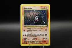 Houndour Holo 5/75 Neo Discovery Pokemon Card Vintage WOTC Rare Swirl - Image 1