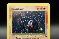 Houndour Holo 5/75 Neo Discovery Pokemon Card Vintage WOTC Rare Swirl - Image 2