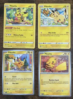 Pokemon TCG - Pikachu (4) Card Lot - NM/M - Image 1