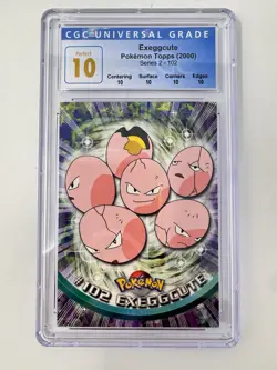 Exeggcute 2000 Topps Series 2 102 CGC 10 Perfect Pokemon Card Sub Grades - Image 1