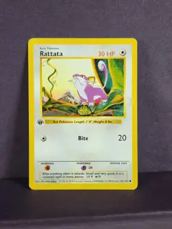 Base Set Pokemon TCG Rattata - 1st Edition Shadowless Card - LP - FAST SHIP - Image 2