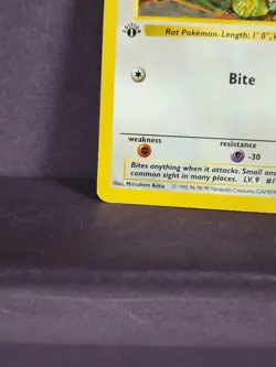 Base Set Pokemon TCG Rattata - 1st Edition Shadowless Card - LP - FAST SHIP - Image 4