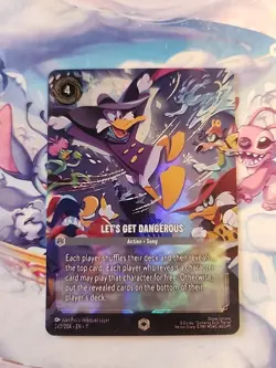Lorcana Winterspell - Let’s Get Dangerous Enchanted - Near mint - Dark wing Duck - Image 1
