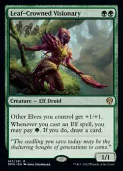 Leaf-Crowned Visionary [Dominaria United] Foil Near Mint - Image 1
