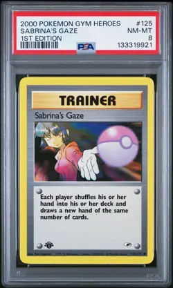 2000 Pokemon Gym Heroes #125 Sabrina'S Gaze 1st Edition PSA 8 - Image 1