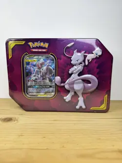 Pokemon TCG: Mewtwo & Mew GX Tag Team Power Partnership Tin Factory Sealed - Image 1