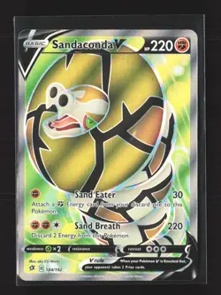 Pokemon SWSH02: Rebel Clash #184/192 Ultra Rare,Holo Sandaconda V (Full Art) - Image 1