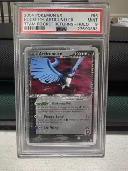 2004 POKEMON EX TEAM ROCKET RETURNS #96 ROCKET'S ARTICUNO EX PSA 9 - Image 1