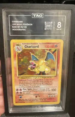 🔥 *GRADED* 1999 Pokemon Base Set Charizard 4/102 Halo Rare 🔥 - Image 1