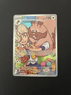Pokemon TCG Arven's Greedent 205/182 Destined Rivals Illustration Rare New Mint - Image 1