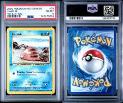 2000 Pokemon Swinub 79/111 Neo Genesis 1st Edition PSA 6 - Image 3