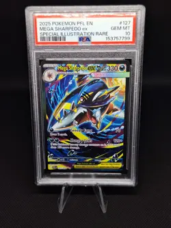 Pokemon Mega Sharpedo EX Phantasmal Flames 127/094 SIR PSA 10 - Image 1