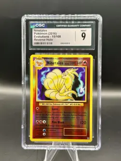CGC 9 Ninetales #15/108 Pokemon XY Evolutions Reverse Holo 2016 ENGLISH - Image 1