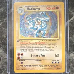 Pokemon Machamp 8/102 Base Set 1st Edition Stage 2 100 HP Holo Rare WOTC 1999 - Image 1