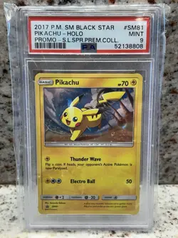 2017 Pokemon Pikachu SM Black Star Promo Holo SM81 PSA 9 - Image 1